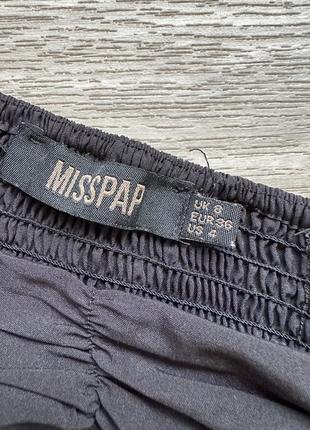 Стильная праздничная блуза топ укороченная жатка драпировка misspap 36/s6 фото