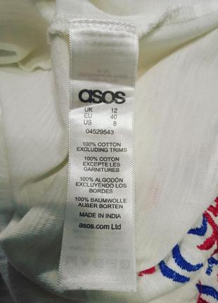 Летняя белая удлиненная блуза с вышивкой вышиванка asos7 фото