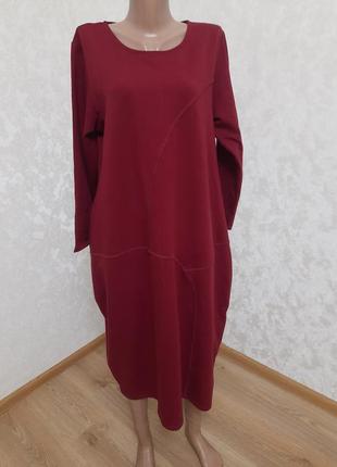 Платье теплое трикотажное бохо большой размер оверсайз италия3 фото