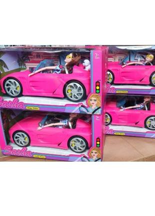 Машина для ляльки барбі рожевий кабріолет лялька2 фото