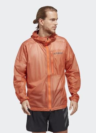 Ветровка adidas terrex agravic 2.5-layer rain jacket orange hs9544