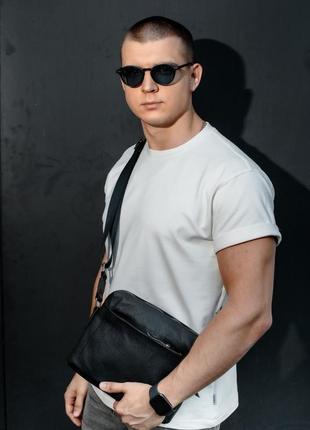 🔝 сумка-мессенджер із натуральної шкіри, сумка через плече чоловіча 🔝5 фото