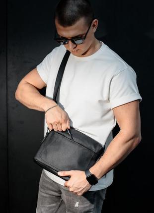🔝 сумка-мессенджер із натуральної шкіри, сумка через плече чоловіча 🔝2 фото