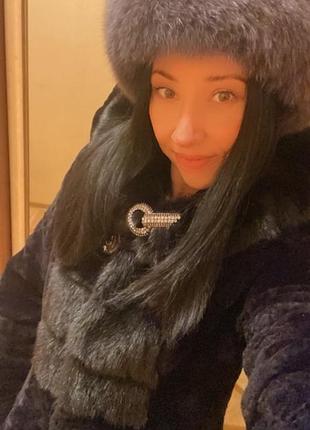 Шапка-песец,мех цельный 2