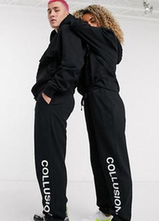 Черные утепленные спортивные штаны collusion
