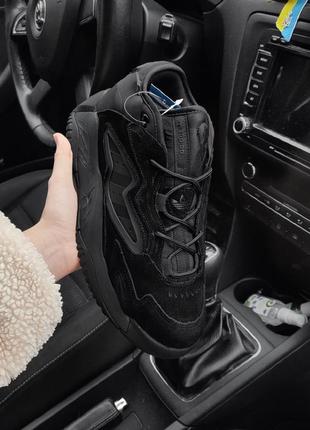 Зимові чоловічі кросівки adidas streetball 2 чорні (хутро)