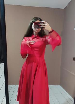 Вечернее красное платье1 фото