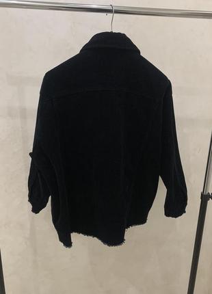 Вельветова куртка zara джинсова чорна жіночі2 фото