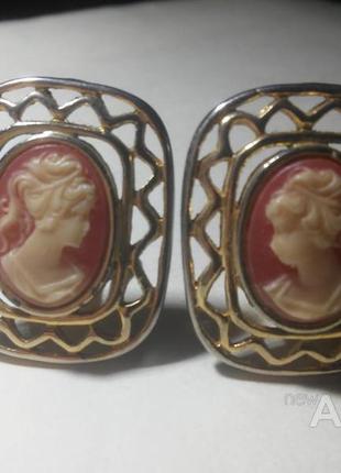 Клипсы камея ,ссср.