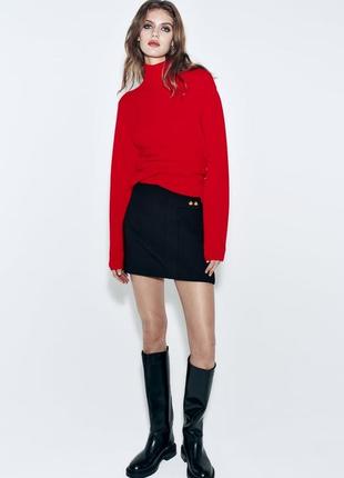 Короткая женская черная юбка zara new