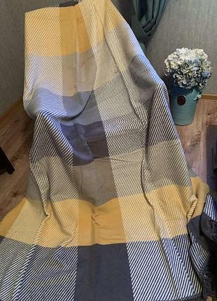 Клітчатий якісний натуральний бавовняний теплий плед/поркивало 180х200