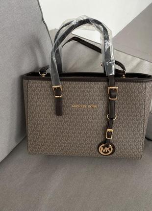 Michael kors jet set big grey1 фото