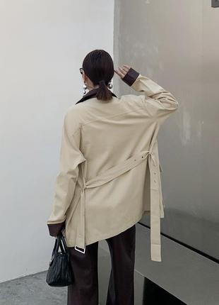 Бежевый пиджак fend куртка с карманом женская3 фото