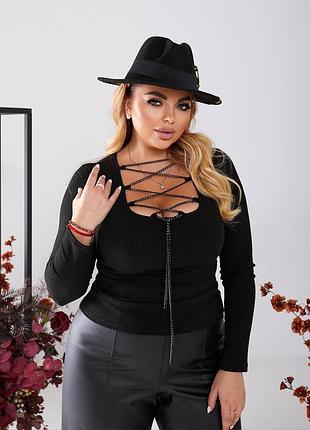 Кофточка женская с шнуровкой цвета