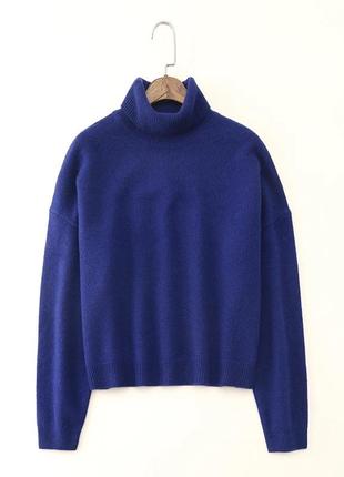 Синий свитер massimo dutti под горло кашемир шерсть3 фото