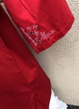 Новая,красная блузка,туника,вышивка,паетки в этно,восточный стиль,большой размер3 фото
