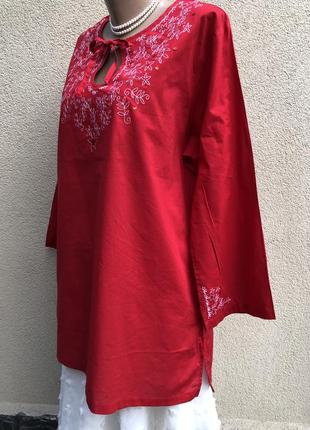 Новая,красная блузка,туника,вышивка,паетки в этно,восточный стиль,большой размер9 фото