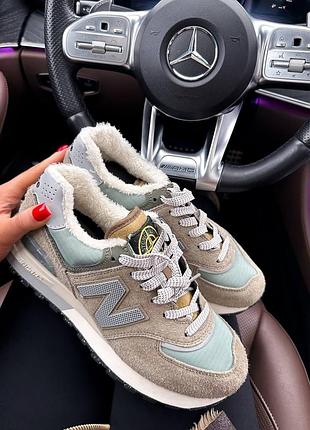 Зимние кроссовки nb stone island 2