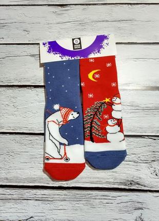 Теплі махрові новорічні жіночі шкарпетки1 фото