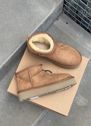 Уггі угги уги угі ugg classic ultra mini platform chestnut3 фото