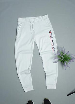 Tommy hilfiger sport мужские спортивные штаны спортивки белые nike puma adidas ellesse с большим логотипом