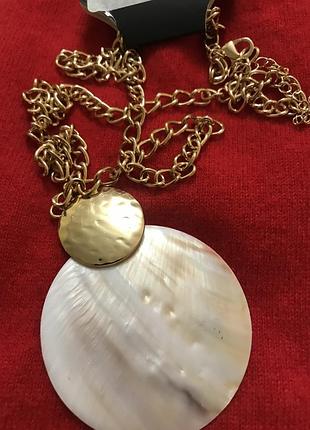 Ланцюг з підвіскою з натурального перламутру новий