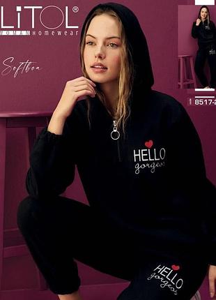 Теплая женская пижама стильный домашний костюм кофта и штаны женская пижама с флиса