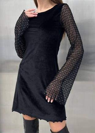 Платье вечернее женское велюровое, размер 42-44, 46-48