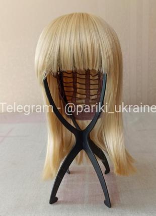 Коротка перука блонд, нова, термостійка, з чубчиком, парик5 фото