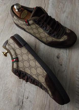 Монограммные кроссовки gucci barcelona monogram low-top sneakers