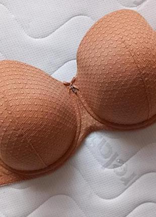 90е 40dd/85f nuance шикарный бюстгальтер балконет без бретелей из тончайшего стильного тюля2 фото