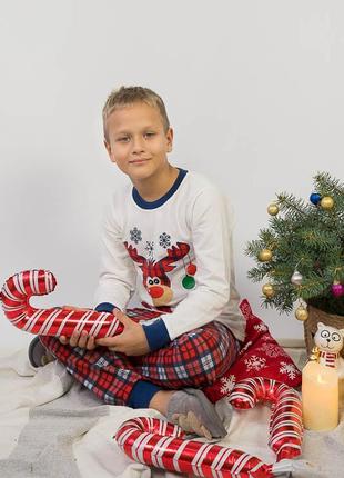 Новорічна піжама з оленем, новогодняя пижама с оленем, новорічна піжама дитяча, тепла піжама новорічна3 фото