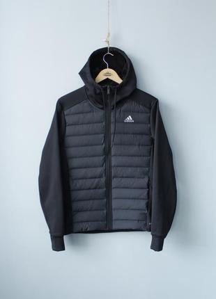 Adidas aeroready пуховая кофта теплая зимняя адидас черная серая с капюшоном куртка легкая пуховая puma nike