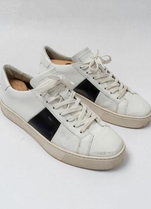 Santoni leather white sneakers чоловічі кросівки