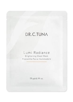 Одноразова тканинна маска lumi radiance dr. c.tuna, 28 г1 фото