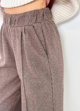 Теплые женские брюки палаццо с завышенной талией в 4-х цветах8 фото