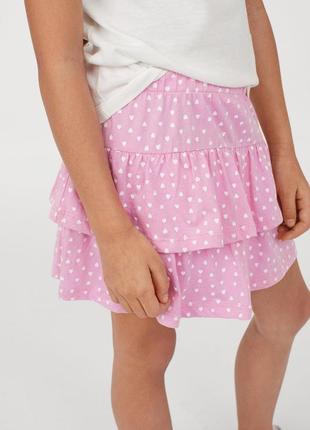 Милые хлопковые юбочки h&m воланы девочками8-10 лет