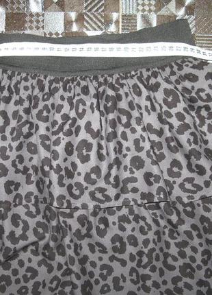 Легкая вискозная юбка леопардовый принт h&m xs-s6 фото