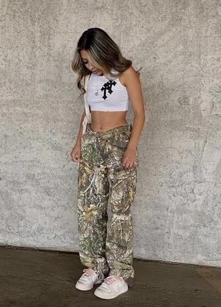 Жіночі карго штани ліс cargo camo vintage streetwear casual камуфляж