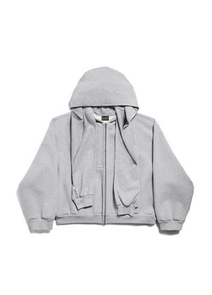 Зип-худи balenciaga  incognito boxy zip-up hoodie in grey