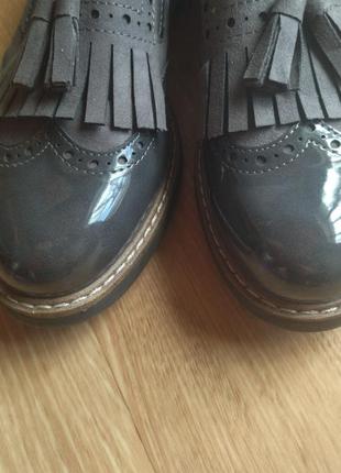 Классные лакированные туфли лоферы,  оксфорды graceland р. 38, стелька 24,5 см2 фото