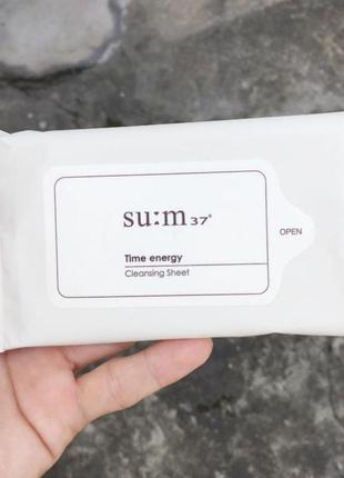 Салфетки для снятия макияжа sum37 time energy cleansing sheet 5 шт