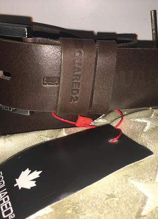 Ремінь коричневий шкіряний шкіра брендовий dsqured