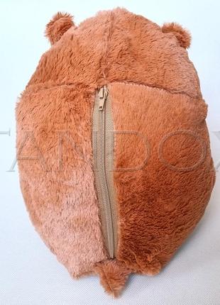 Мягкая игрушка с пледом хомяк (игрушка+подушка+плед) 35 см коричневый видео5 фото