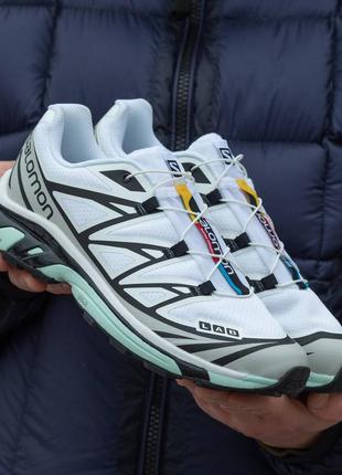 Кроссовки salomon xt-6 adv white black blue