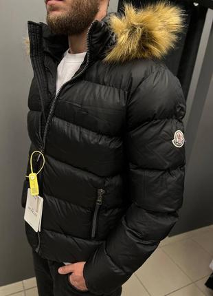 Чоловіча куртка пуховик монклер чорна / брендові куртки від moncler3 фото