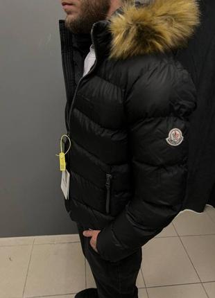 Чоловіча куртка пуховик монклер чорна / брендові куртки від moncler4 фото