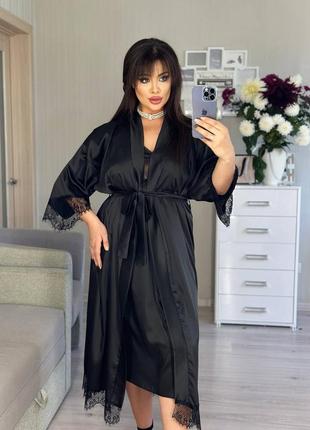 Шовковий жіночий халат кольори