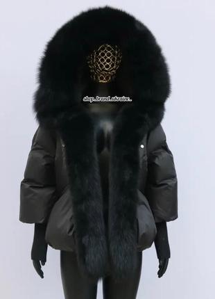 Пуховик жіночий з натуральним хутром