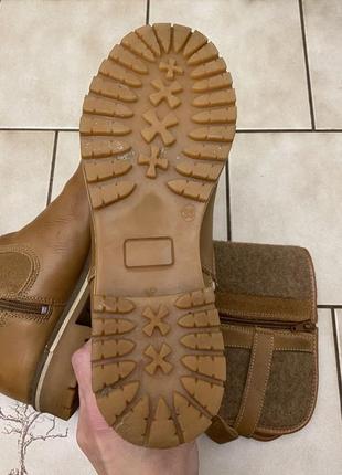 Зимові чоботи, черевики, tamaris, німеччина, шкіра, натуральні, світло-коричневі, руді, на широку ногу, 39 розмір8 фото